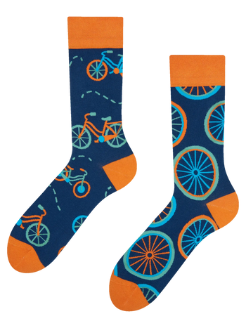 Șosete Vesele Bicicletă Portocalie