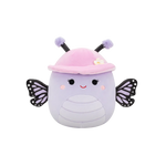 Squishmallows Bibiana, Fluturele Monarh Mov Lavandă, cu Pălărie și Floare, 20 cm