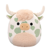 Squishmallows Celestino Văcuța Munților cu Pete Verzi și Burtică Pufoasă, 20 cm