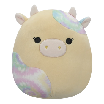 Squishmallows Rina, Vaca Galbenă cu Pete Tie Dye, 20 cm