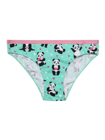 Chiloți Veseli Damă Panda și Inimioare