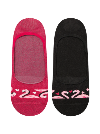 Tălpici Veseli Flamingo și inimioare