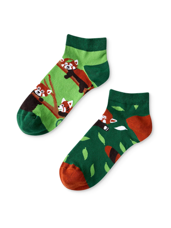 Șosete Vesele sub Gleznă Panda Roșu