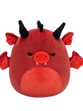 Squishmallows Salami, Dragonul Roșu cu Ochi Furioși și Burtică Sclipicioasă, 20 cm