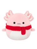 Squishmallows Archie, Axolotl roz cu fular pufos, 30 cm
