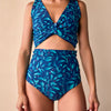 Sutien bikini MagicMix pentru femei Flori turcoaz