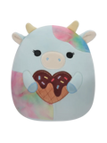 Squishmallows Caedia, Vaca cu Pete Albastre, 20 cm