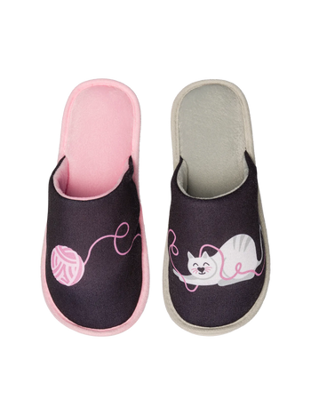 Papuci de Casă Veseli Pisica & Ghem