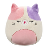 Squishmallows Fuzzamallows Nell, Pisica Calico Roz și Mov, 30 cm
