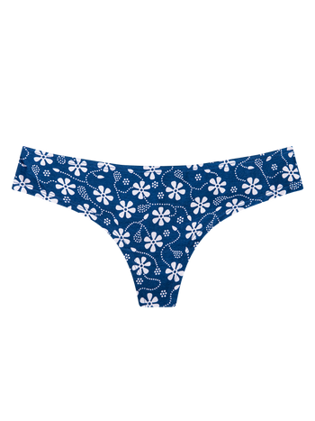 Chiloți Brazilian Damă Veseli Print Albastru