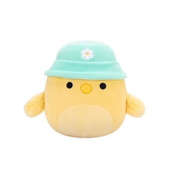 Squishmallows Triston, Puișorul Galben cu Pălărioară Verde Mentă, 20 cm