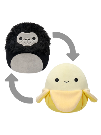 Squishmallows 2in1 Banana Junie/Gorile Aron, 13 cm