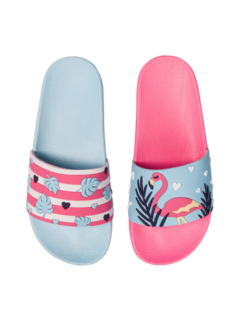 Papuci Veseli pentru Copii Dragoste pentru Flamingo