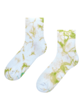 Șosete lungi verde lime cu efect tie-dye