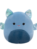 Squishmallows Este Liliacul Albastru cu Burtică Pufoasă și Aripioare Foșnăitoare în Nuanțe Metalice, 20 cm