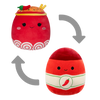 Squishmallows 2 in 1 Odion, Tăiețeii Roșii și Picanți/Illia, Sosul Sriracha, 13 cm