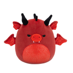 Squishmallows Salami, Dragonul Roșu cu Ochi Furioși și Burtică Sclipicioasă, 20 cm