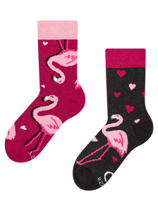 Șosete Vesele pentru Copii Inimi și Păsări flamingo