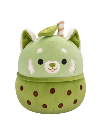 Squishmallows Eitan, Ursul Panda Roșu Matcha Boba Tea, 20 cm