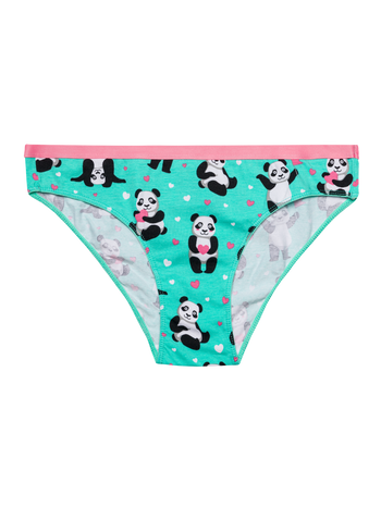 Chiloți Veseli Damă Panda și Inimioare
