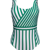 Costum de Baie Vesel Întreg Dungi Verzi