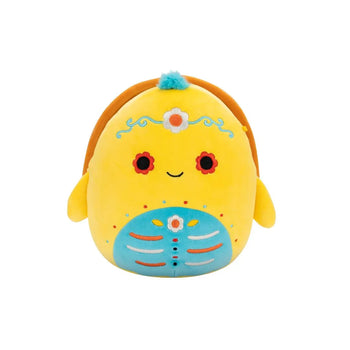 Squishmallows Thiago, Țestoasa Galbenă Machiată pentru Día de los Muertos, 20 cm