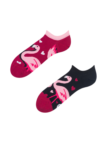 Șosete Vesele pentru Teniși Flamingo și inimioare