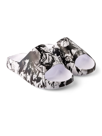 Papuci Veseli Chunky Modele cu Pete în Alb & Negru