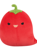 Squishmallows — Christo, ardeiul chili roșu cu ochi șmecheri, 20 cm.