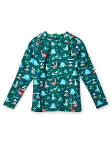 Tricou de Înot cu Protecție UV pentru Copii Skatepark Dino