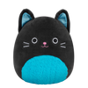 Squishmallows Eponine - Pisica Neagră cu Burtică Pufoasă Albastru Neon și Urechiușe Strălucitoare, 20 cm
