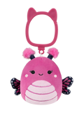Breloc Squishmallows — Marcelina, fluturele monarh roz zmeură, 9 cm.