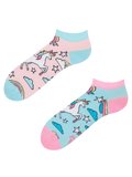 Șosete Vesele sub Gleznă Unicorn și Curcubeu