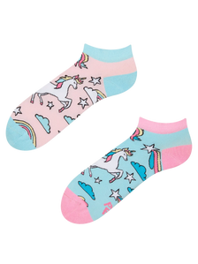 Șosete Vesele sub Gleznă Unicorn și Curcubeu